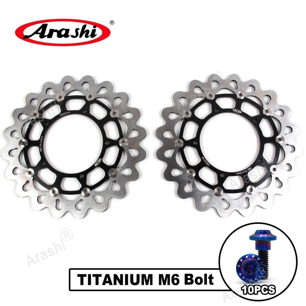 Arashi CNC Full Floating Front เบรคดิสก์โรเตอร์สําหรับ YAMAHA YZF R6 YZF-R6 2017-2020 / YZF R1 2004-