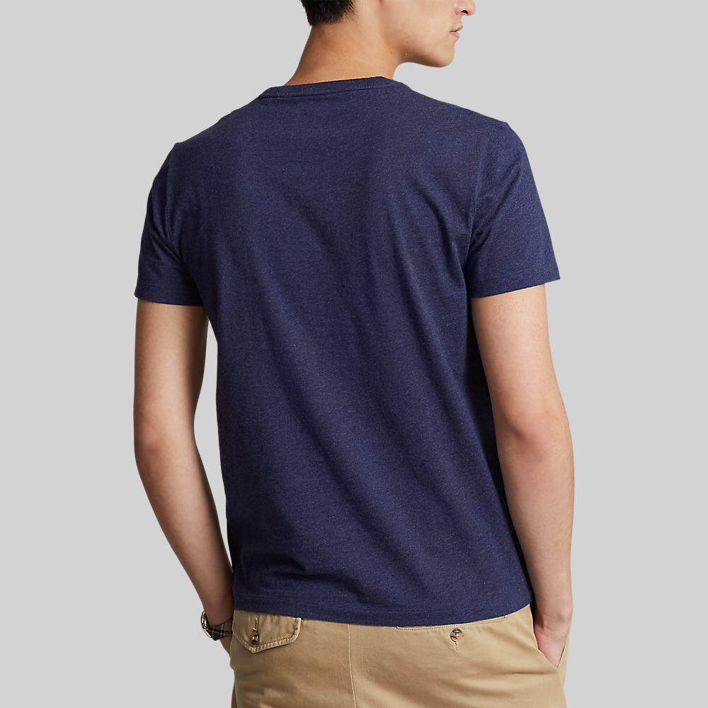 Polo Ralph Lauren TEE Custom Slim Fit Jersey Crewneck T-Shirt เสื้อยืด รุ่น MNPOTSH1N821545 สี 410 NAVY-410 — صورة 3