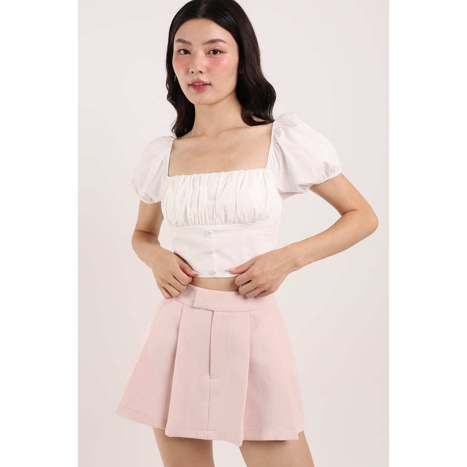 KACIE RUCHED PADDED TOP สีขาว