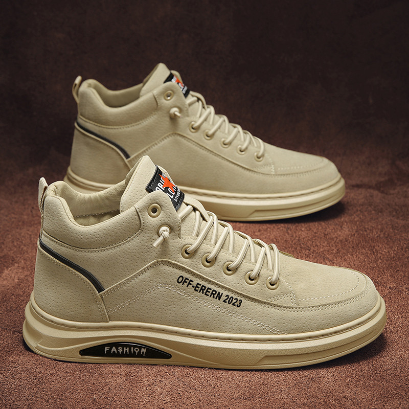 รองเท้าผ้าใบกีฬา à รองเท้ากีฬาผู้ชายหมูแปดหนัง Casual gi High-Top y รองเท้าผู้ชาย DIOT