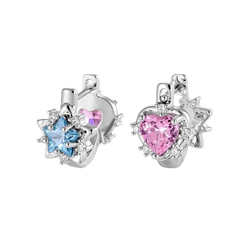 ต่างหูฝังหัวใจ Star Zircon AB สไตล์คลาสสิก สวมใส่ง่ายสำหรับทุกโอกาส ราคา ถูกที่สุด ดีลบีเคเค แกลเลอรีภาพที่ 5