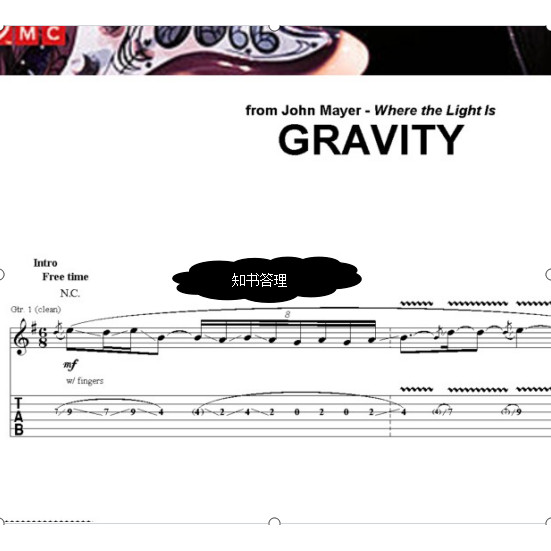 John Mayer John Mayer 6 Rock กีตาร์ยอดนิยมคะแนน Embarrasing Girl Six-Line Staff Original Score
