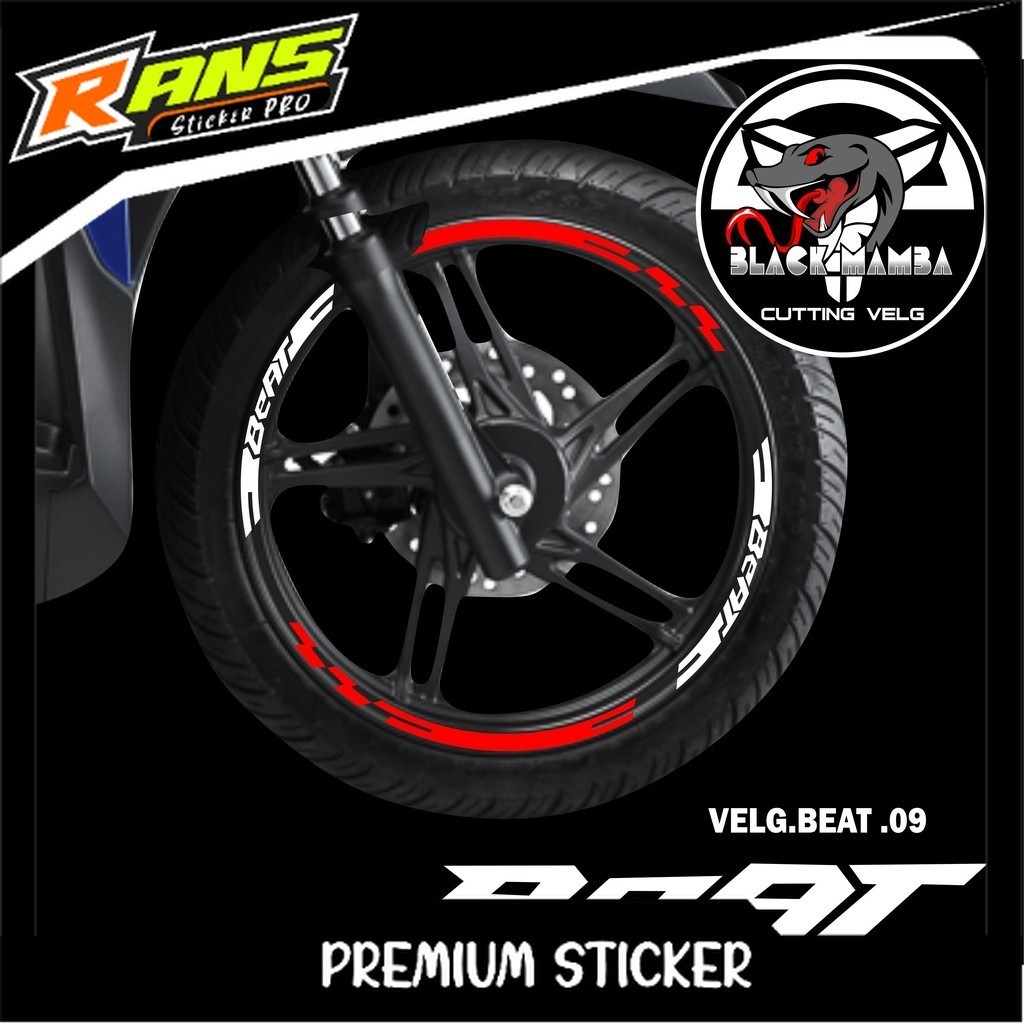BEAT RIM CUTTING STICKER - HONDA BEAT 09 TIRE/VELG VARIATION LIST STICKER