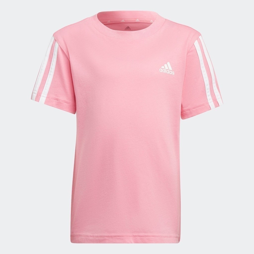 adidas ไลฟ์สไตล์ เสื้อยืด Essentials 3-Stripes เด็ก สีชมพู HN8885