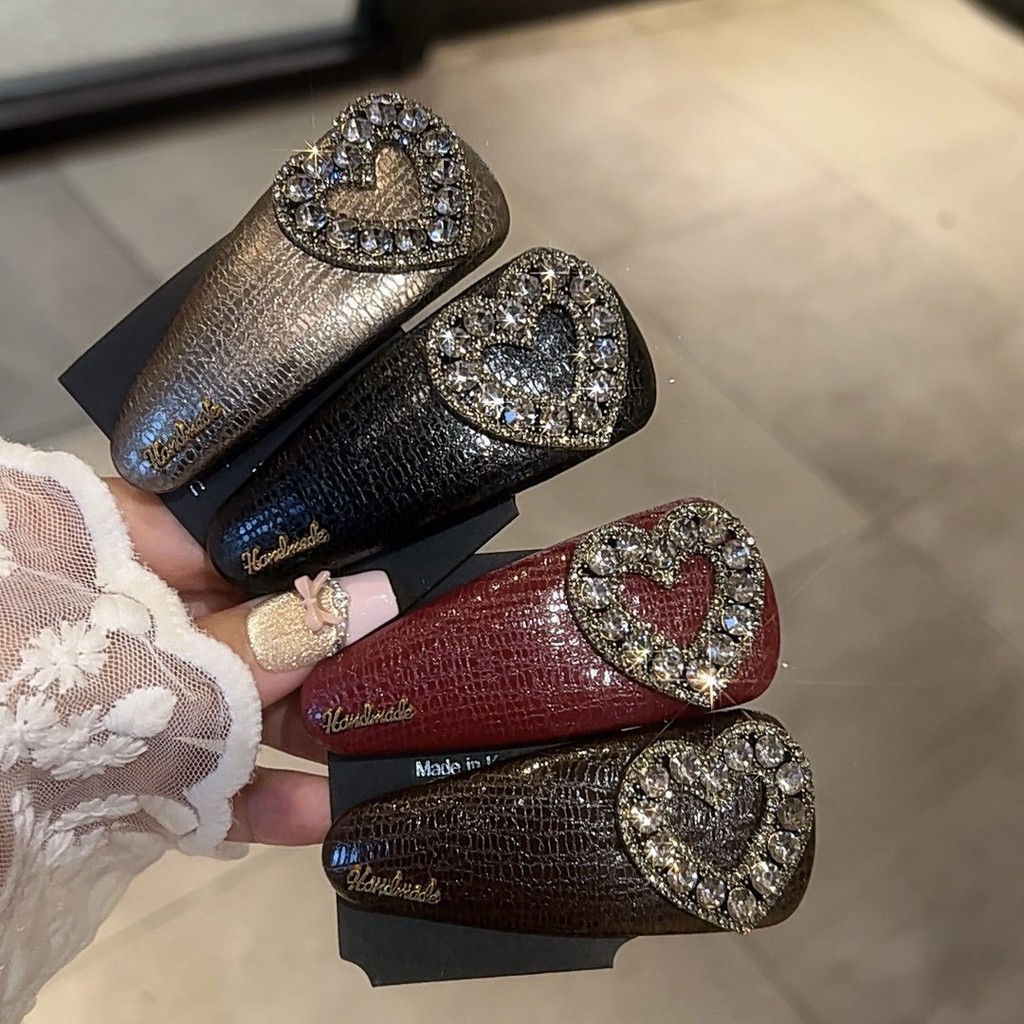 คลิปรัดผมแฟชั่นคุณภาพสูง สไตล์ Rhinestone Love พร้อมลายแบงค์ด้านข้างใหม่ๆ