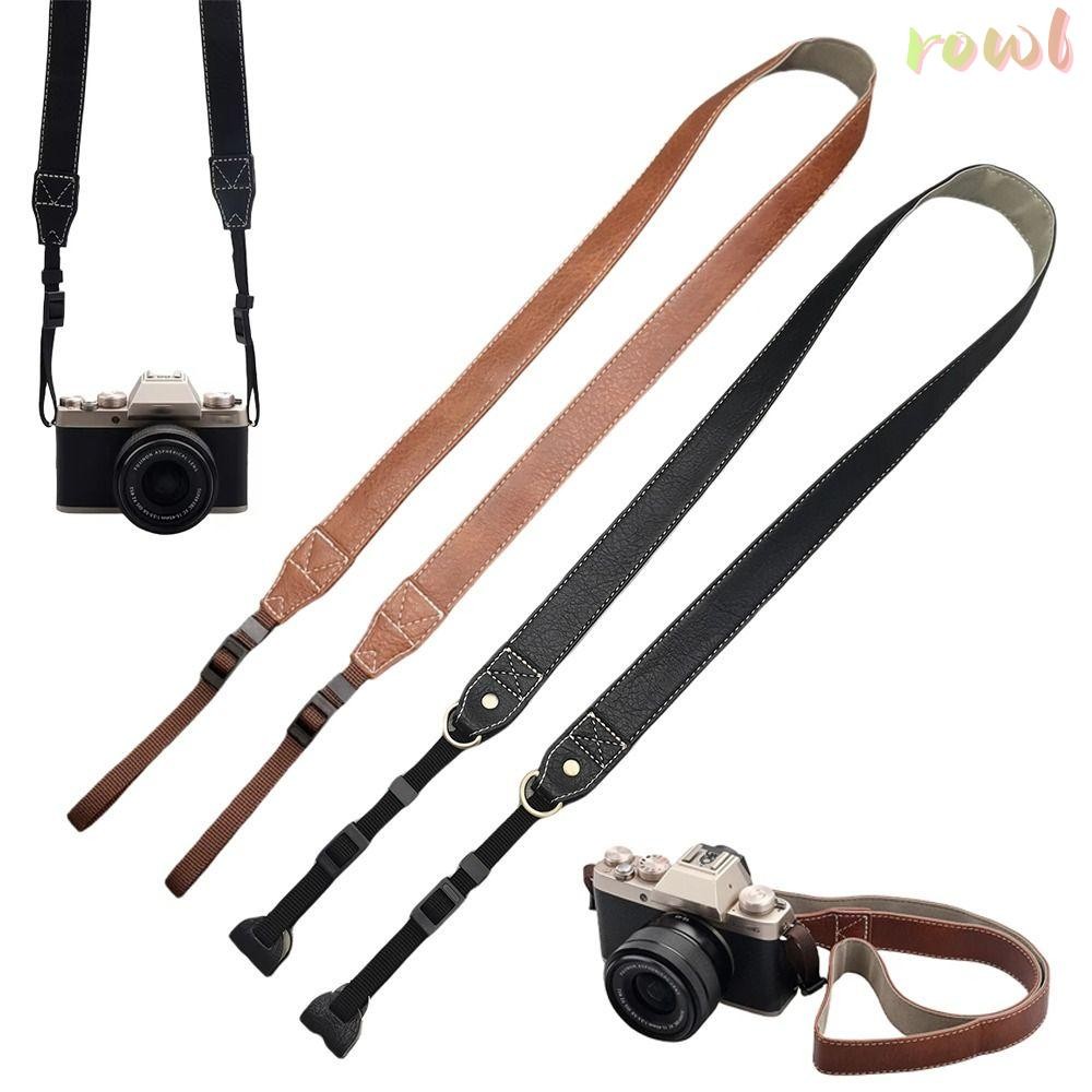 ROWL Micro Single Strap, PU Leather Retro Camera Shoulder Strap, Universal Adjustable Neck Strap Lan