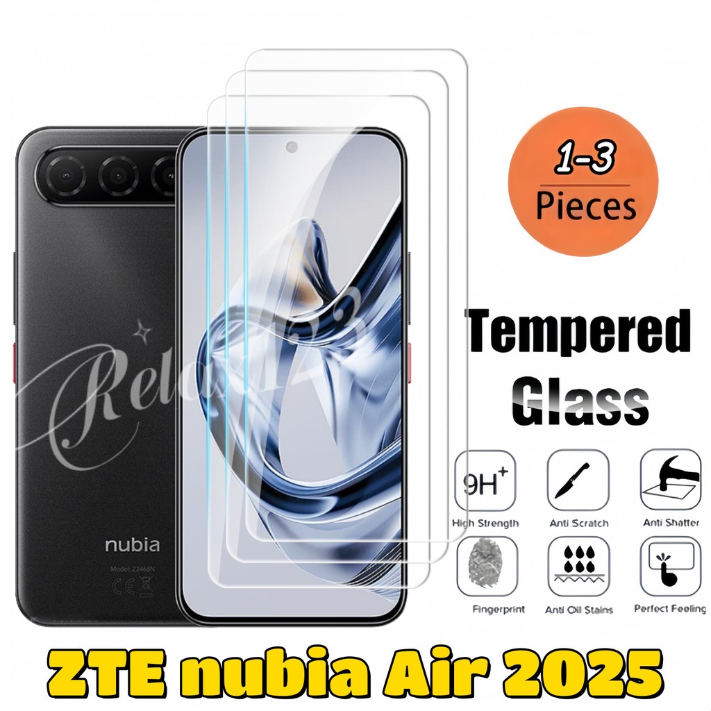 สําหรับ ZTE nubia Air 5G 2025 3PCS กระจกนิรภัยสําหรับ ZTE nubia Air ZTE NubiaAir 5G 4G 2025 กระจกนิรภัยฟิล์ม HD กระจกป้องกัน 9H ความแข็งโปร่งใสทั้งหมด