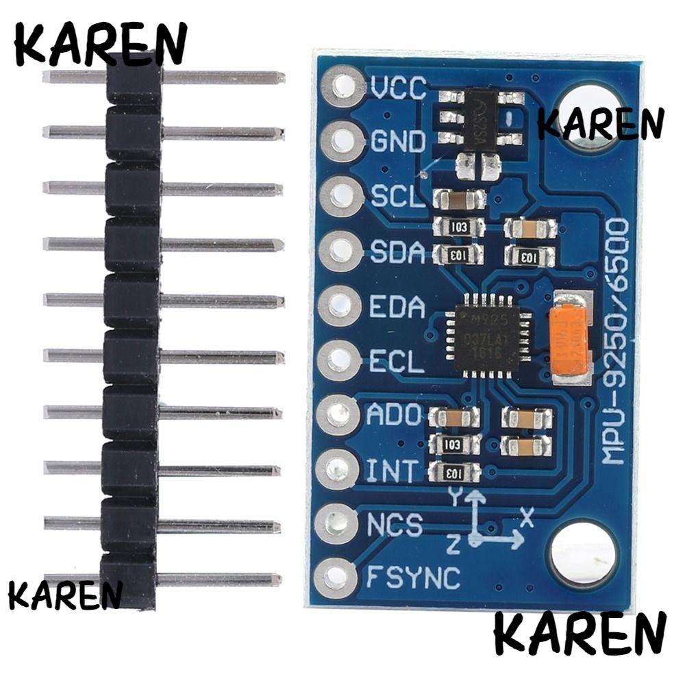 KARENGOODS เซ็นเซอร์ 9 แกน, MPU-9250 GY‐9250 Gyroscope โมดูล, โมดูลเซ็นเซอร์ 16 บิต 3-5V เซ็นเซอร์เร