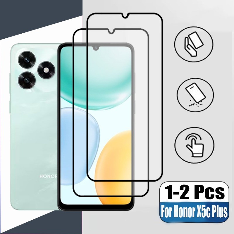 ฟิล์ม Honor X5c Plus 1-2 ชิ้น HD ป้องกันหน้าจอ สำหรับ กระจกนิรภัยสําหรับ สำหรับ Honor X7d X7c X6c X6