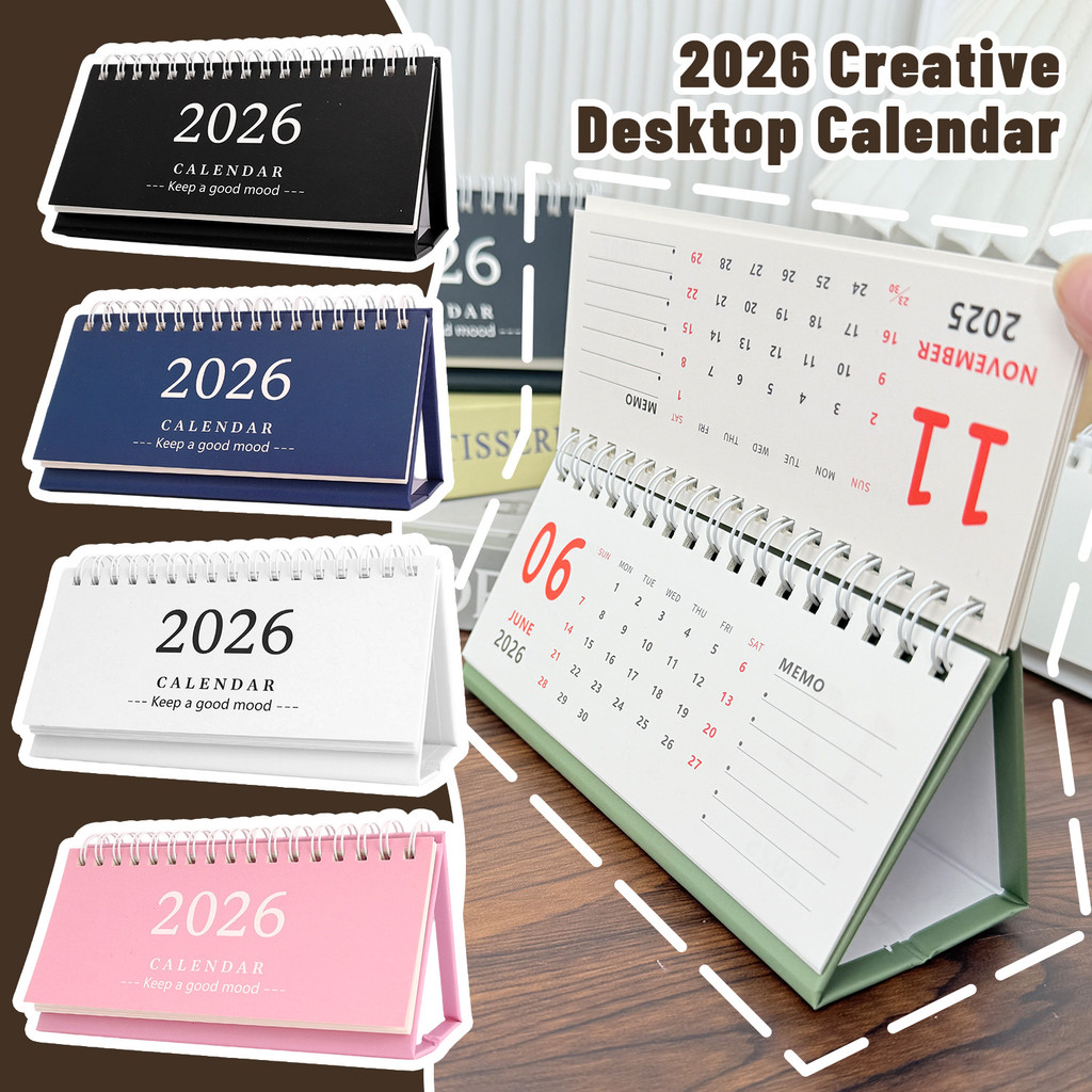 Office Desk Accessory Planner Calendar - Modern Minimalist กรกฎาคม 2025-Dec 2026 - Copperplate Paper
