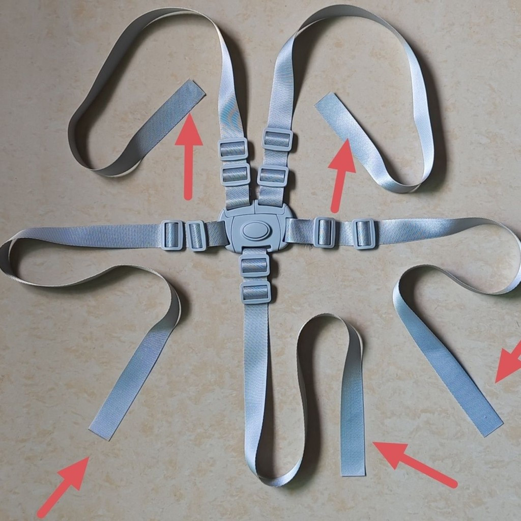 TB Spot Goods#Baby High Chair Eating Safety Belt Three-Point Five-Point Style Strap Infant Toddler S