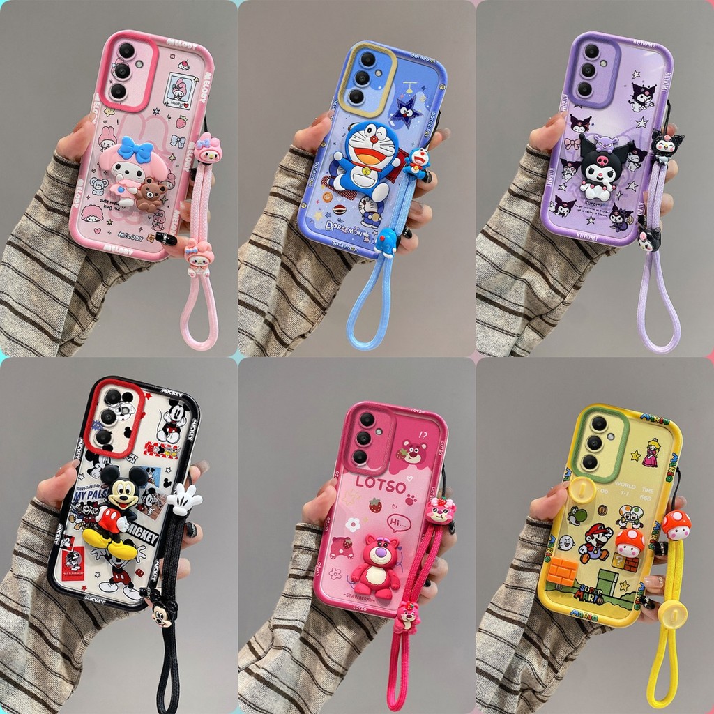 เคส Samsung A56 A36 A16 ตุ๊กตาสติ๊กเกอร์ตัวละครอนิเมะ เคสโทรศัพท์