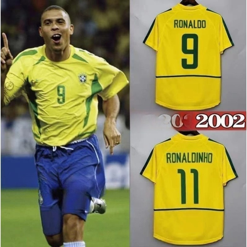 2002 Ronaldor Brazil Home Retro Jersey เสื้อฟุตบอล -EDGE