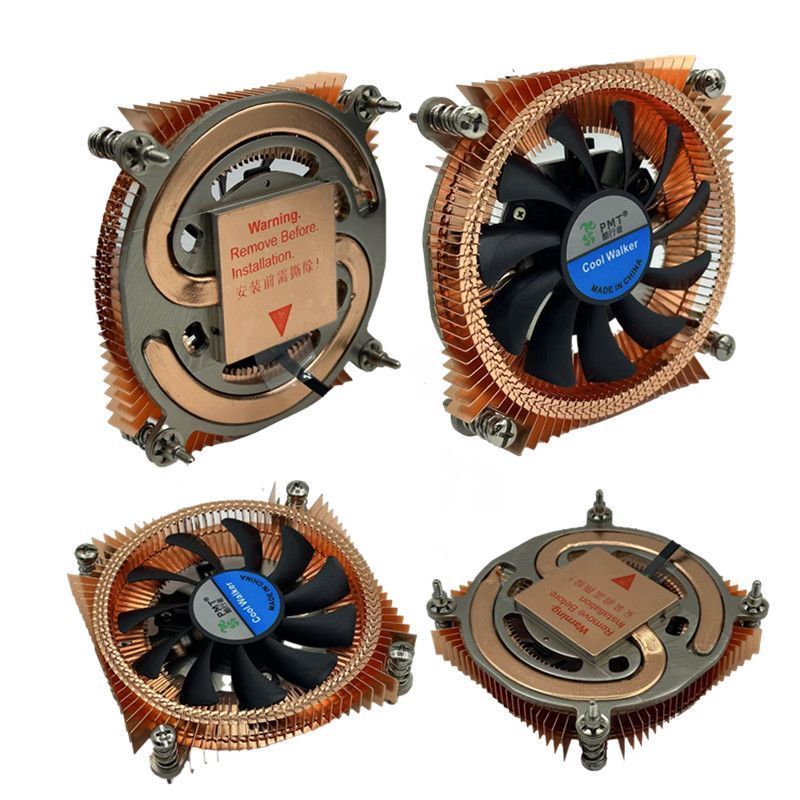 ITX หม้อน้ํา CPU ท่อความร้อนทองแดงบริสุทธิ์บางเฉียบ 115X 1200 1700 ควบคุมอุตสาหกรรม NAS เงียบ OPS พั