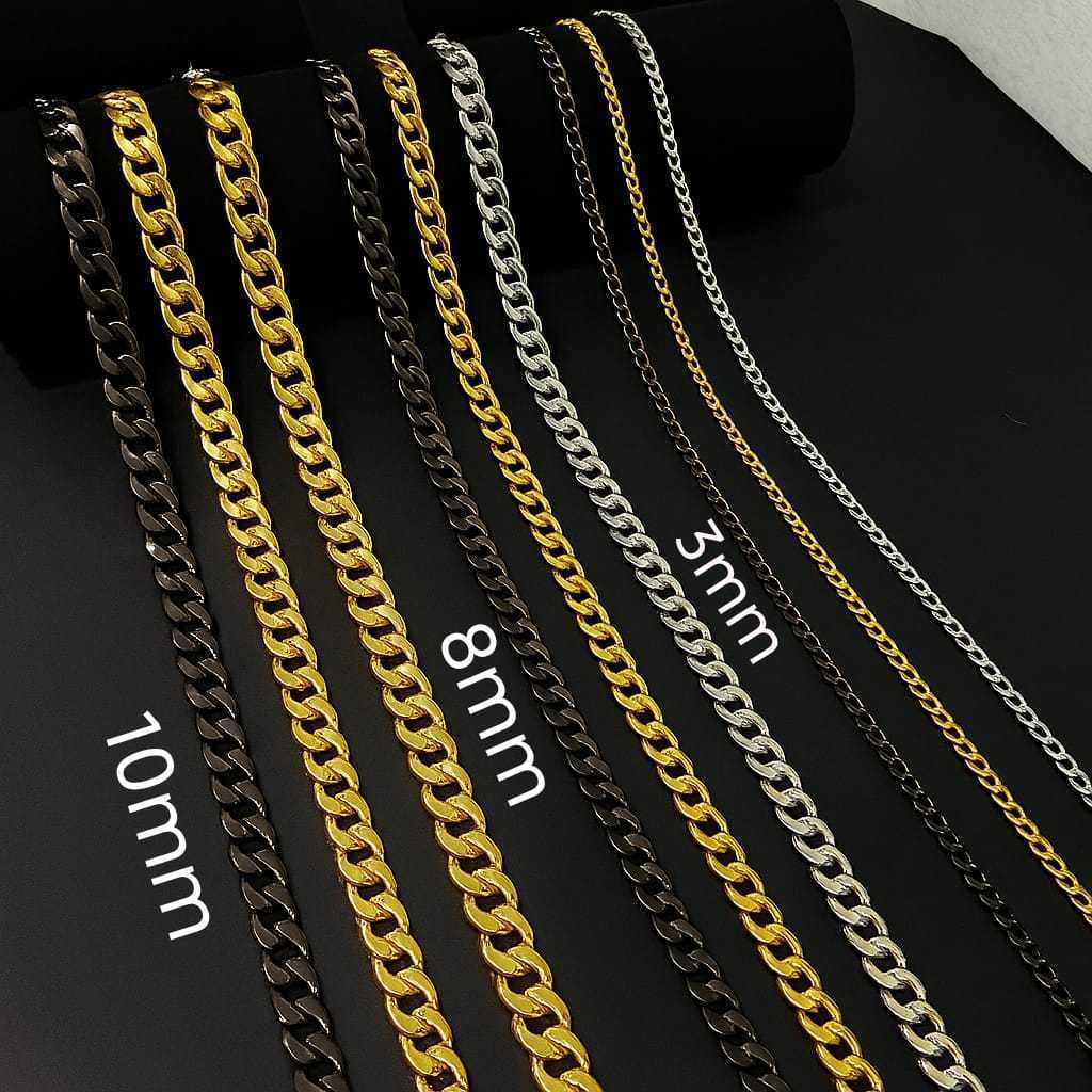 ใหม่ล่าสุด FLAT CHAIN สร้อยคอสําหรับผู้ชายและผู้หญิง MADE FULL TITANIUM MATERIAL, ANTI-RUST และ DURA