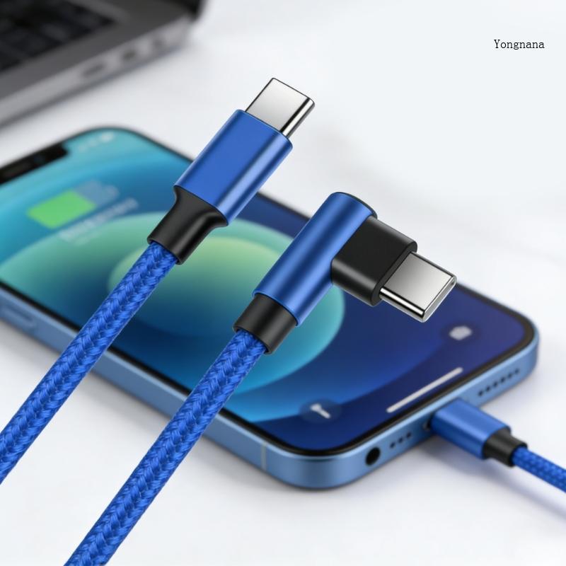 CH* 60W Fast Charging Type C ถึง Type C สาย 90 องศามุมสําหรับโทรศัพท์แล็ปท็อป