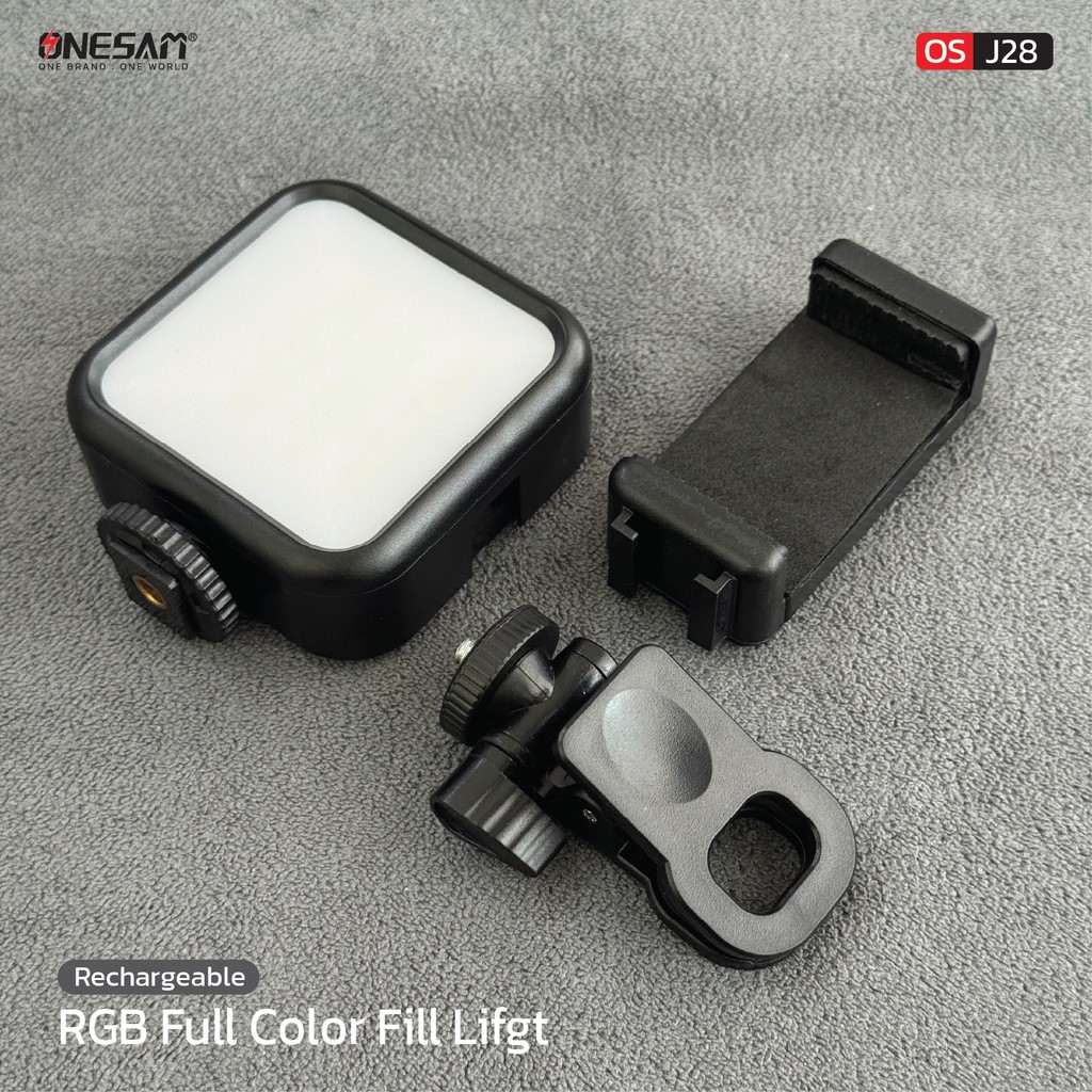 ONESAM OS-J28 RGB Full Color Fill Lihgt ไฟติดหัวกล้อง/โทรศัพท์ RGB  สะดวกในการพกพา