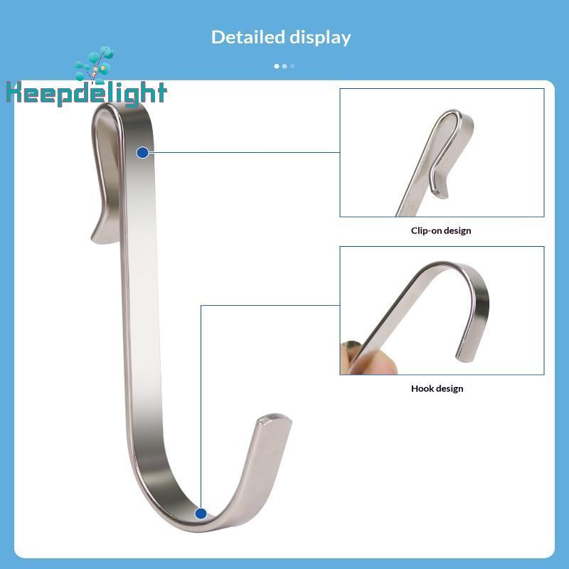 [Keepdelight] 10 ชิ้น - ตะขอคลิป Snap-on สําหรับลวดเข้าลิ้นชัก, ชั้นวางของ, และตะแกรงอ่างล้างจาน - ไม้แขวนเสื้อ J-Hook อเนกประสงค์สําหรับห้องครัว, และใช้งานในสํานักงาน