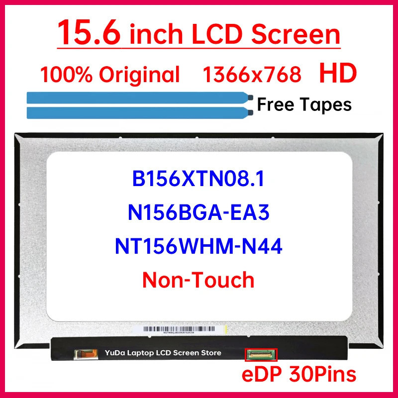 15.6 "หน้าจอ HD LCD N156BGA-EA3 NT156WHM-N44 B156XTN08.1 สําหรับ Lenovo IdeaPad 3 15ADA05 จอแสดงผล M