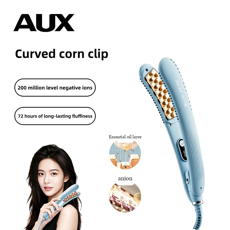 AUX AS723 แผ่นรองเครื่องมือเทพคลิปข้าวโพดด้านบนปุยพร้อมรากผมโค้งและเหล็กดัด
