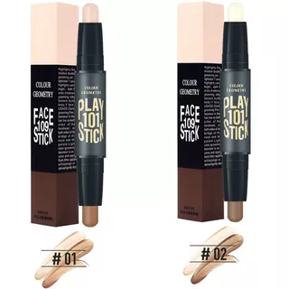 ปากกาเน้นข้อความเงาแท่งคู่หัวบรอนเซอร์สมูทคอนทัวร์Highlighter Shadow Sticks Double Head Bronzer Smooth Contour Cream
