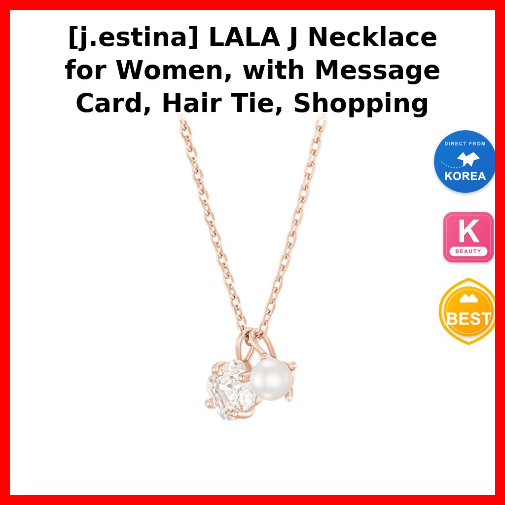 กระเป๋าและอุปกรณ์ [j.estina] LALA J สร้อยคอสําหรับผู้หญิง มีการ์ดข้อความ มัดผม กระเป๋าช้อปปิ้ง 1 ชิ้