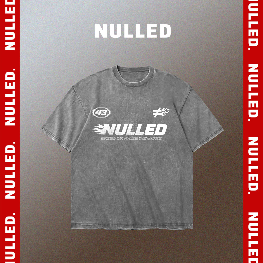 เสื้อยืดล้าง NULLED พิมพ์ลาย Racing Club Tee ทรงกล่องไดนามิก | N-T366-HC-T13-X