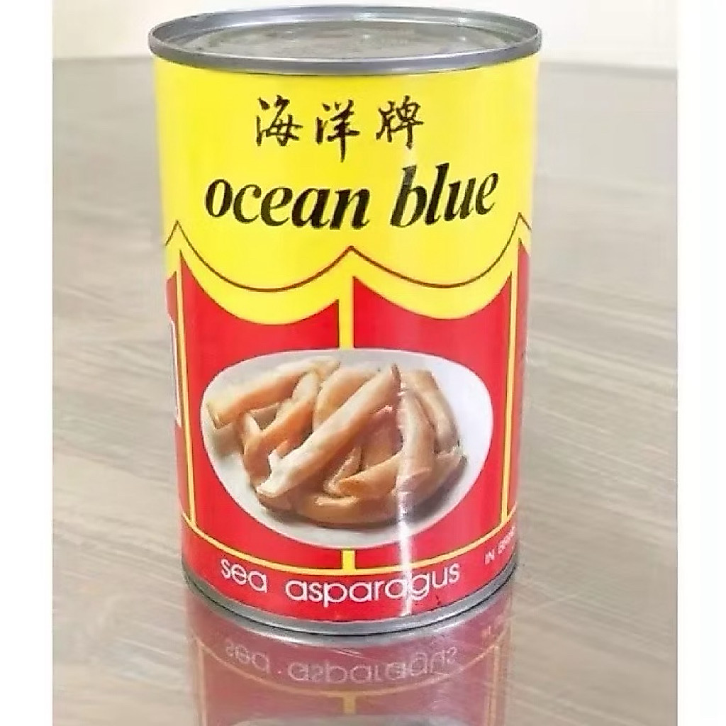 เป๋าฮื้อกระป๋อง 鲍鱼 ตรา ocean  blue(海洋牌) หน่อไม้ทะเล เป๋าฮื้อ ชิลี เบอร์ O Oเส้นใหญ่ ของแท้!!