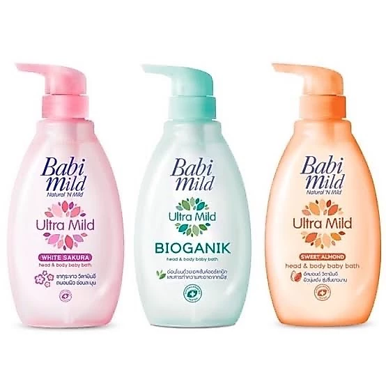 Baby mild Ultra mild เบบี้มายด์ อัลตร้ามายด์ ผลิตภัณฑ์อาบน้ำและสระผมสำหรับทารก ขนาด 380มล.