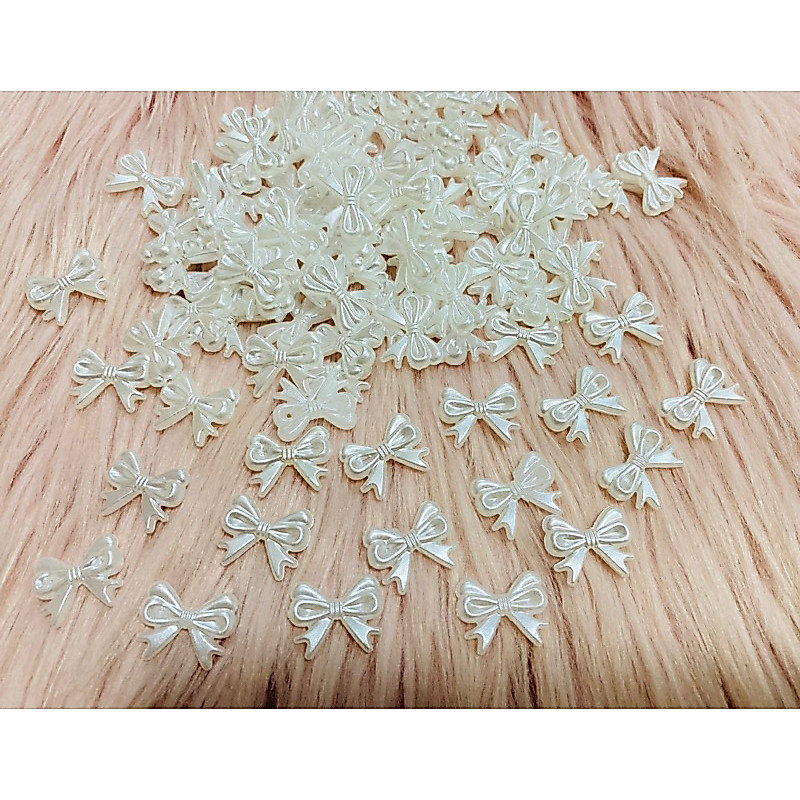 โบส์ผูกหางยาว เรชิ่น สีขาวมุก ขนาด 15 มิล บรรจุ 50 ชิ้น/100 ชิ้น 💢สินค้าพร้อมส่ง กดสั่งชื้อได้เลยคะ💢