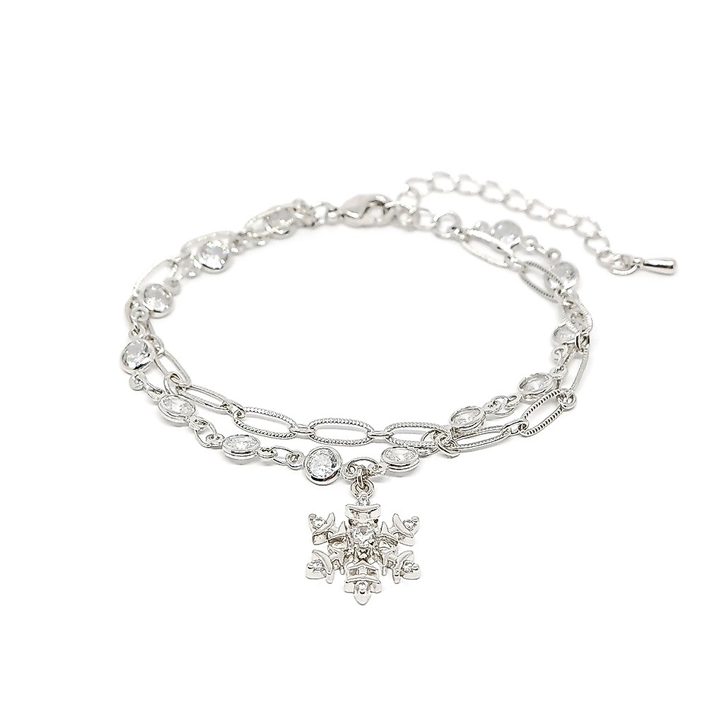 Fyne Fories Magic Day Bracelet ♡ สร้อยข้อมือ layer ห้อย snowflake ♡ fynefories