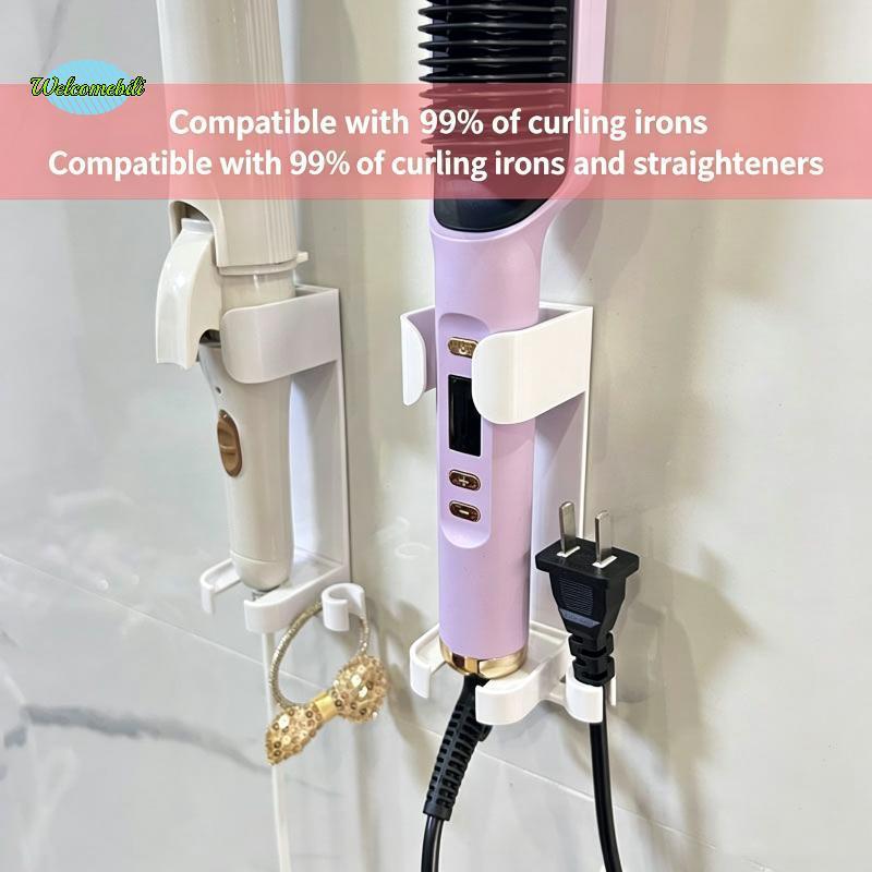 [WLB-t] Wall Mount Hair Tool Storage Holder ทําความสะอาดง่ายไม่เจาะ Braet สําหรับเครื่องเป่าผม Curler Straightener ห้องน้ําใช้ใหม่