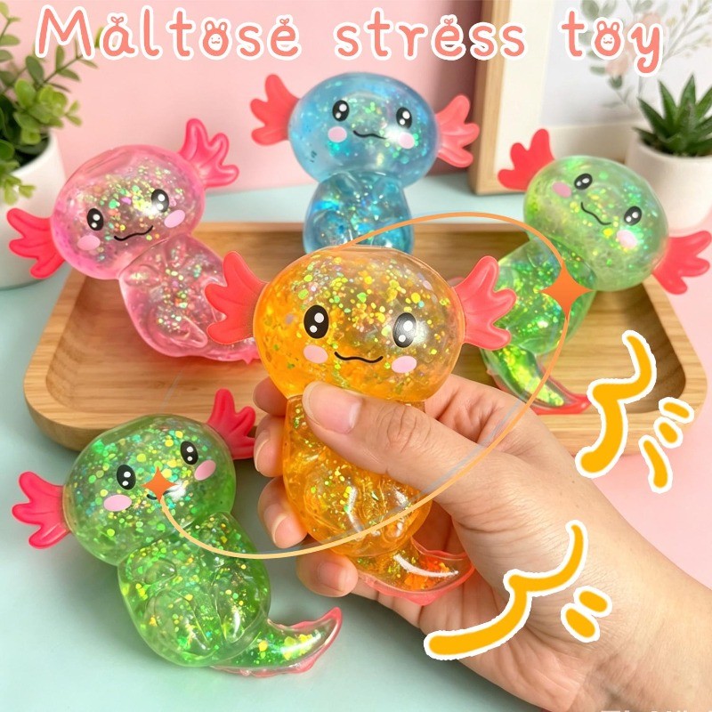 1/2/4 ชิ้นจําลอง Salamander ของเล่นบรรเทาความเครียด, นุ่มช้า Rebound Maltose Rubber Squishy, สําหรับโฮมออฟฟิศผ่อนคลาย