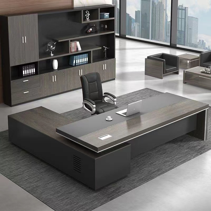 Boss Desk President Room Desk And Chair Combination Executive Desk Manager เฟอร์นิเจอร์สำนักงานเดี่ย