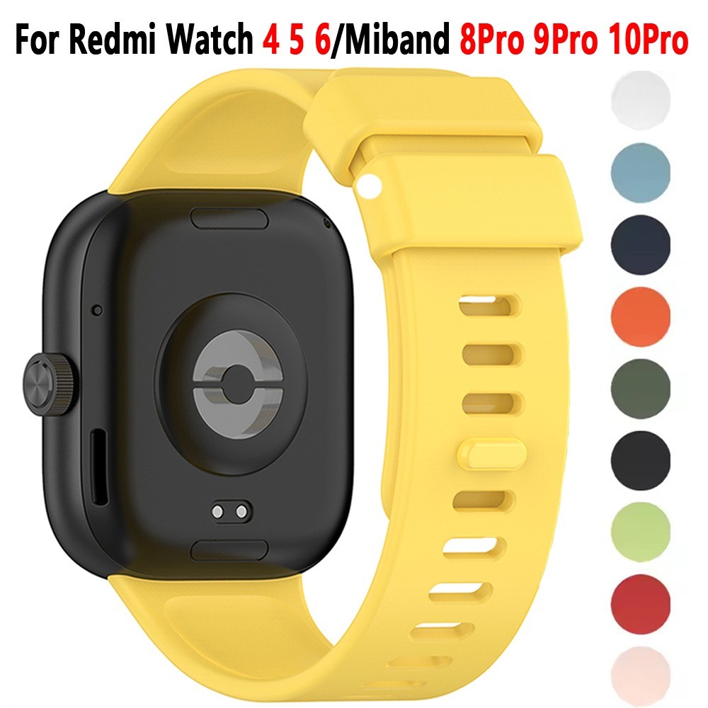 สายซิลิโคนสําหรับ Redmi Watch 4 5 6 เปลี่ยนสายรัดข้อมือกีฬาสําหรับ Mi Band 8Pro 9Pro 10Pro