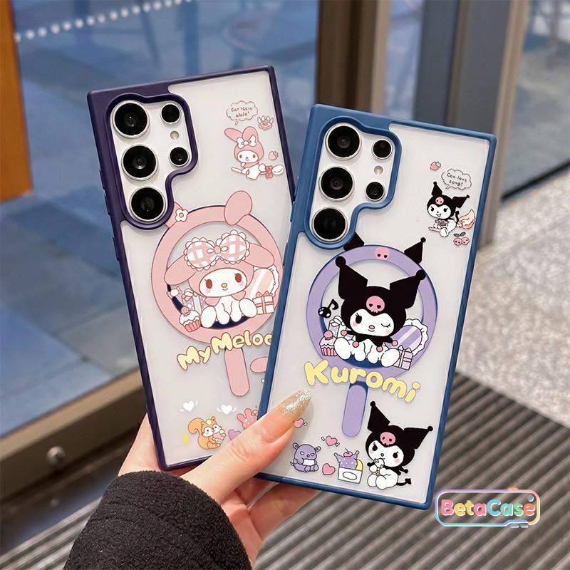 สำหรับ Samsung S26U S25U S24U S23U S22U S26 สีม่วง เคสโทรศัพท์แม่เหล็กรูปอิโมจิสุดฮาและแปลกแหวกแนว แม่เหล็กติด