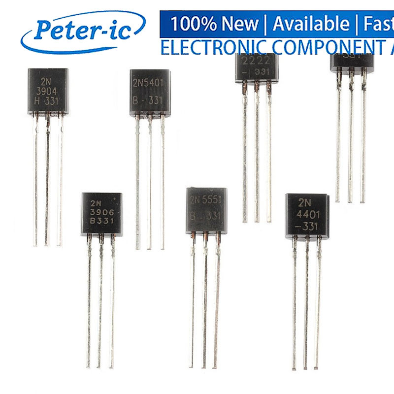 (50 ชิ้น) 2N2222A NPN Power ทรานซิสเตอร์ 2N3904 2N4401 2N5551 2N5401 2N5551 TO92