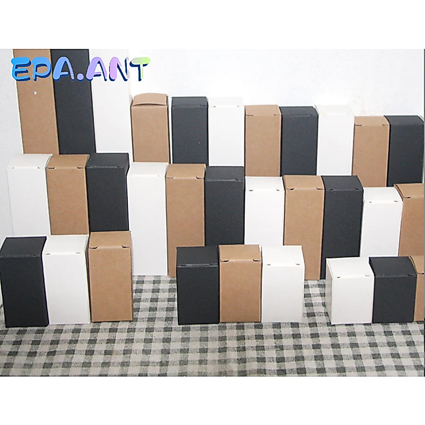 (50ใบ)กล่อง กล่องกระดาษสีคราฟท์ ใส่สินค้า ใส่แก้ว เครื่องสำอางค์ พับง่ายมาก