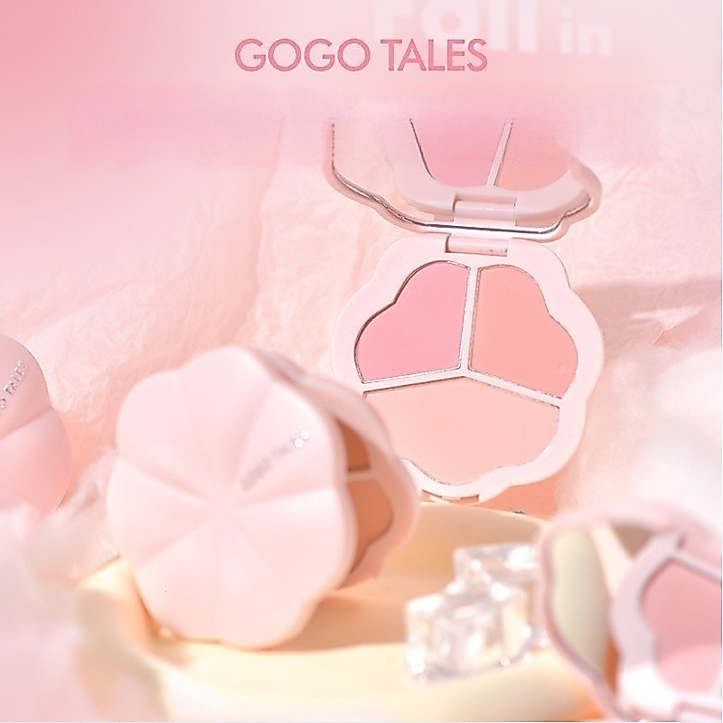 GOGO TALES  บลัชออนเนื้อแมทสามมิติเป็นธรรมชาติกลีบดอกไม้สามมิติ