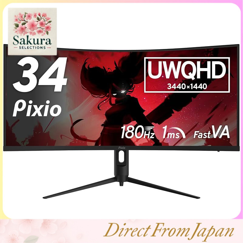 Pixio PXC348C NEO Curved 34-inch UWQHD 180Hz Fast VA Type-C Gaming Monitor with 5-Year Warranty