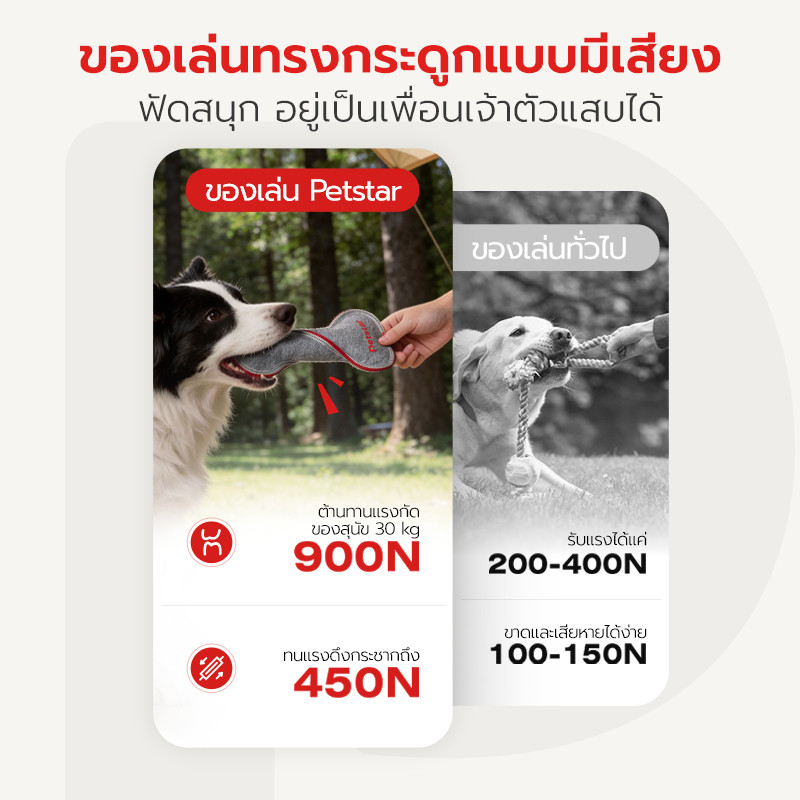 Pet Star لعبة قماش ثلاثية الطبقات للرمي والسحب للكلاب — صورة 4