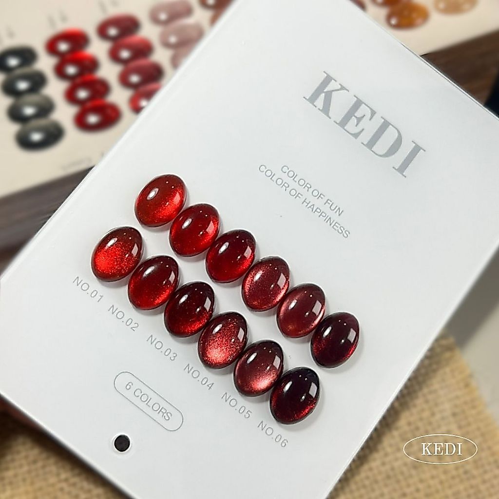KEDI Red Cat Eye 15ml สีเจลแคทอาย สีแคทอายโทนแดง