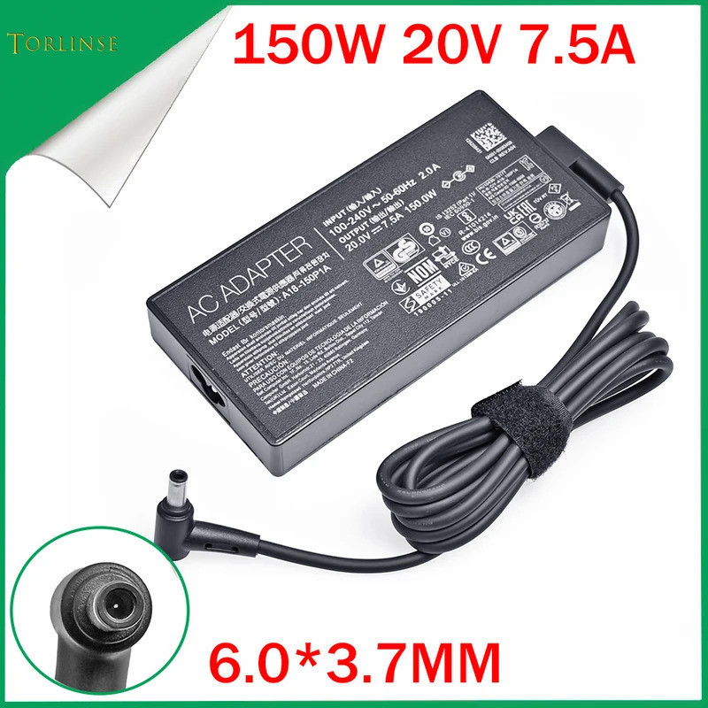 20V 7.5A 150W 6.0*3.7 มม.AC โน้ตบุ๊คแล็ปท็อปอะแดปเตอร์สําหรับ ASUS Rog FX95D VX60G TUF Gaming A15 FX