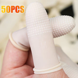 50ชิ้นทิ้งสวมทนปลายนิ้วป้องกันถุงมือขนาดเล็ก-ลื่นป้องกันคงที่ทนทานยางนิ้วCots