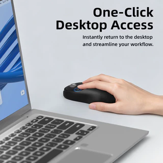 GOOJODOQ Split Mouse Bluetooth 5.2 และ 2.4GHz การเชื่อมต่อไร้สาย 3 สปีด DPI ที่ปรับได้ Fast Desktop Access