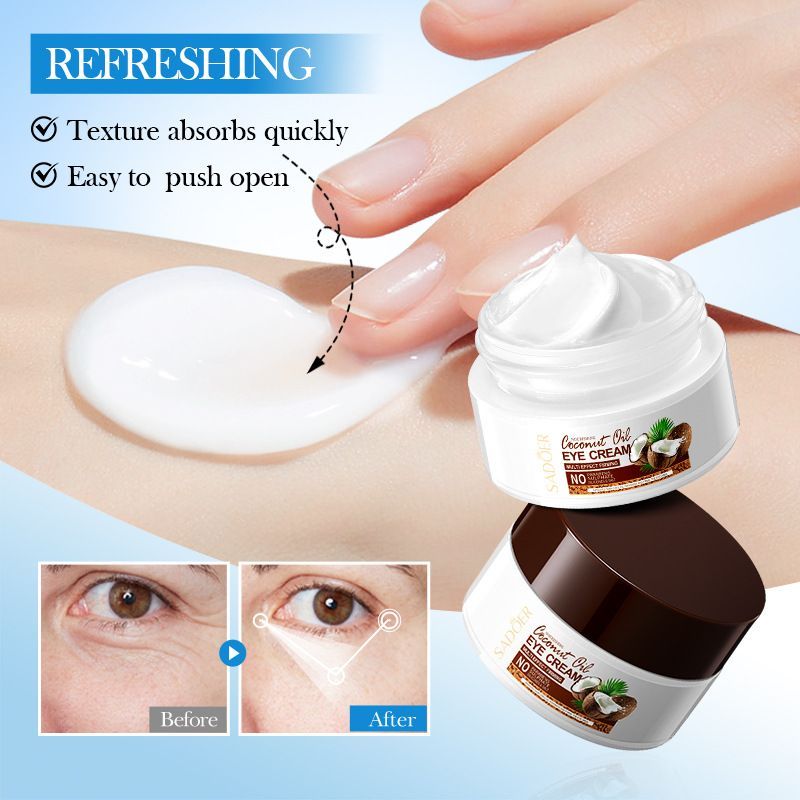 Cross-Border~Coconut Nourishing Firming Eye Cream SADOER Moisturizing Coconut Oil Eye Cream ลบเส้นละ