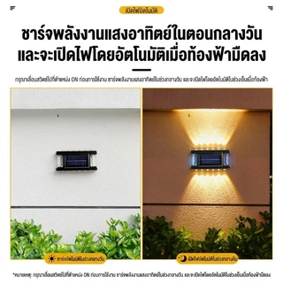 12LED ไฟโซล่าเซลล์ โคมไฟติดผนัง พลังงานแสงอาทิตย์ สำหรับกลางแจ้ง สําหรับตกแต่งสวน ระเบียงSolar light