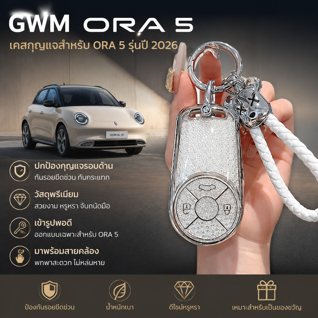 เหมาะสําหรับ 2026 GWM ORA 5 เคสกุญแจเหมาะสําหรับ ORA Good Cat ORA03 ORA07 24 รูปแบบ 2024 น่ารักหญิง 