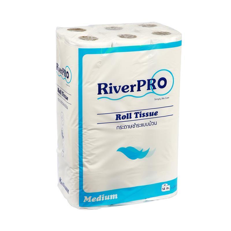 RIVERPRO กระดาษชำระม้วนเล็ก รุ่น Medium สีขาว ยาว 14 เมตร (แพ็ค 24 ม้วน)