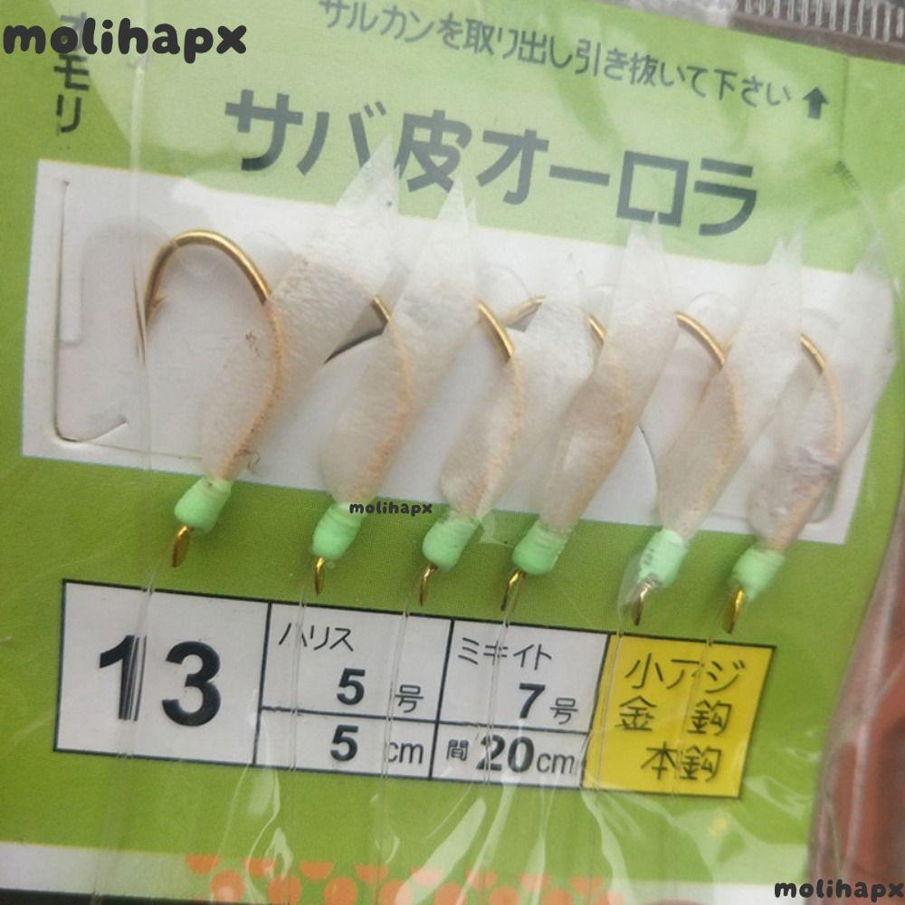 MOLIH Fishhooks, Sharp Barbed Anti Slip ปลาสีขาวผิว Bionic String Hook, กีฬากลางแจ้งเหล็กคาร์บอนสูงตกปลาตกปลา